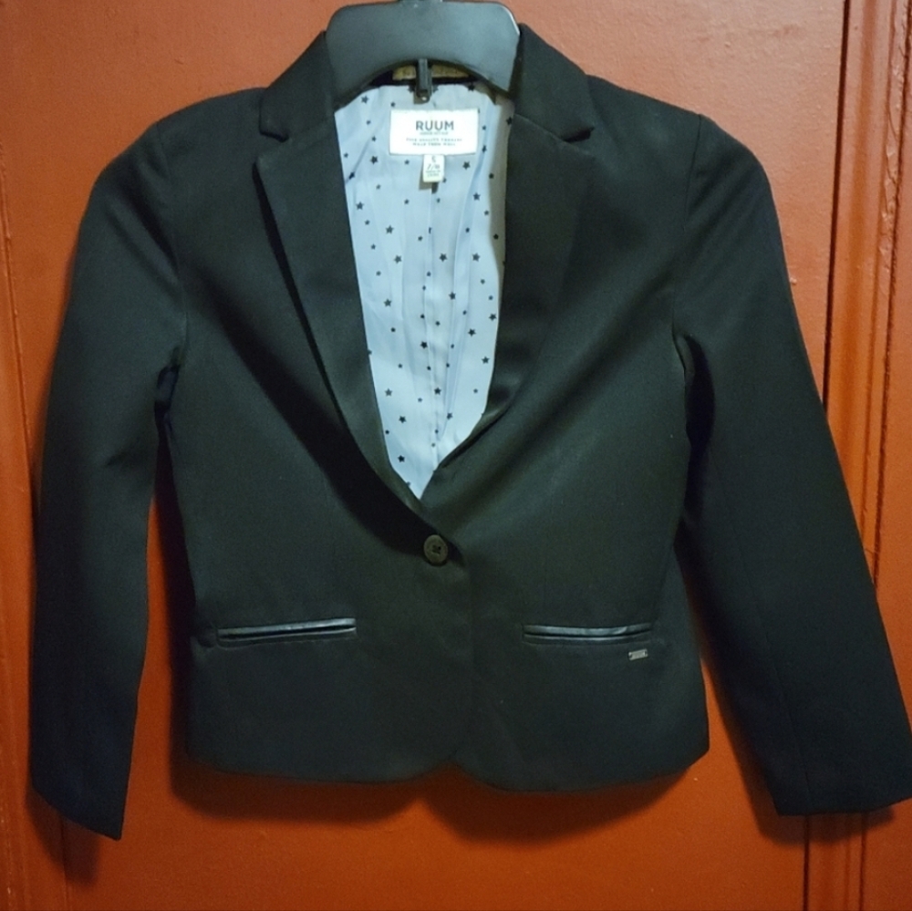 Ruum Single Breast Black Dress Jacket Boys Size 7/8
